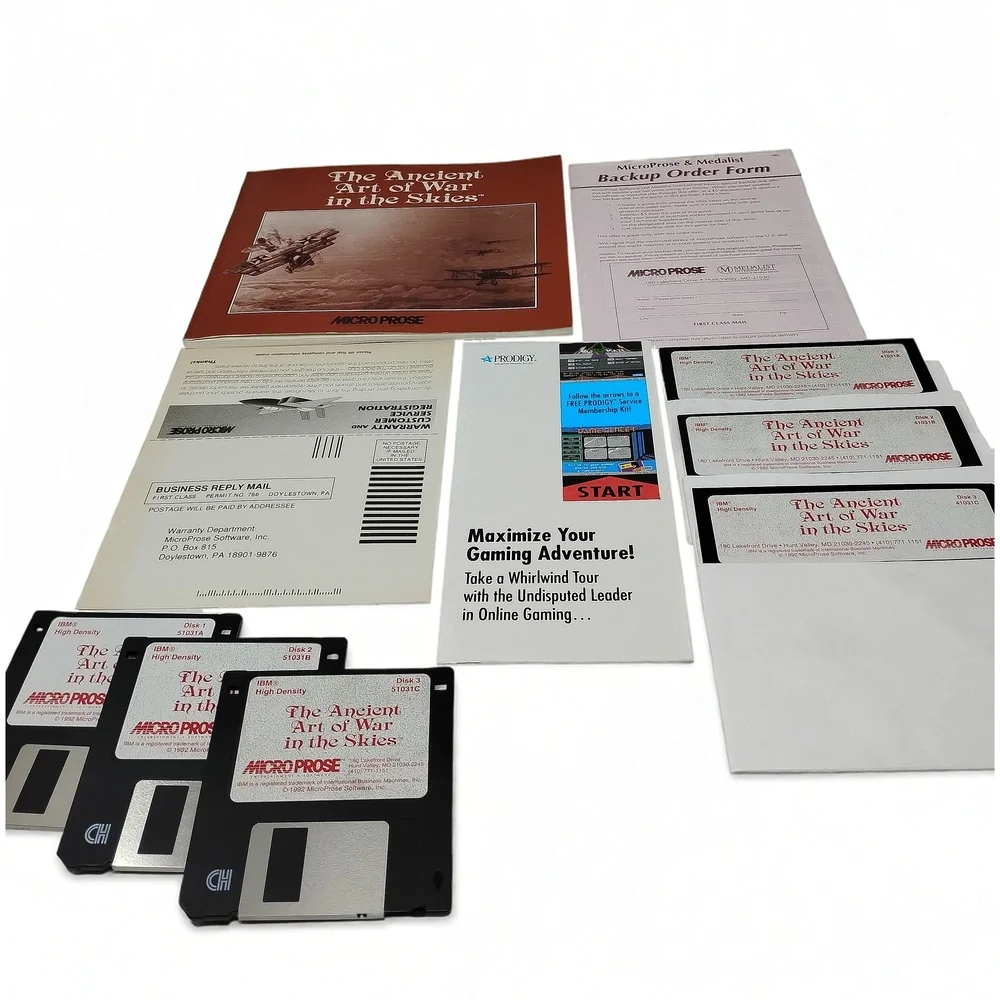 Vintage 1992 MicroProse The Ancient Art of War in the Skies DOS PC Big Box Set